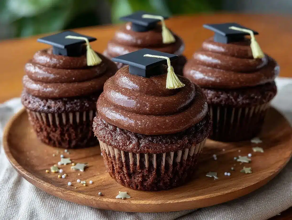 Graduation Cap Chocolate Cupcakes preparation steps