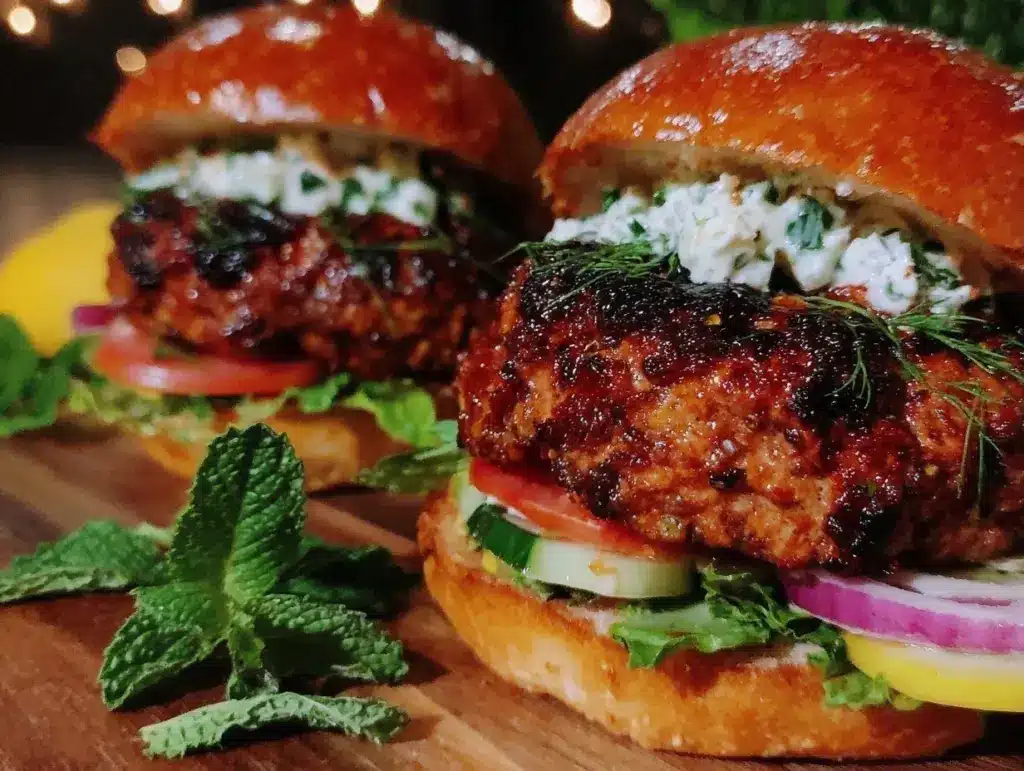 greek style lamb burgers - featured image