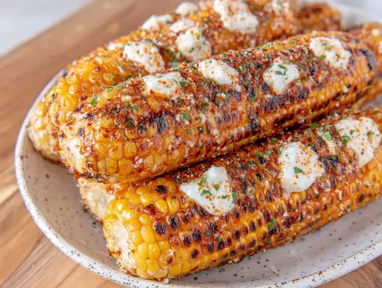 grilled corn on the cob with tajin and cotija butter preparation steps
