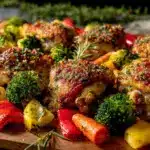 healthy gestational diabetes sheet pan chicken and veggies - featured image