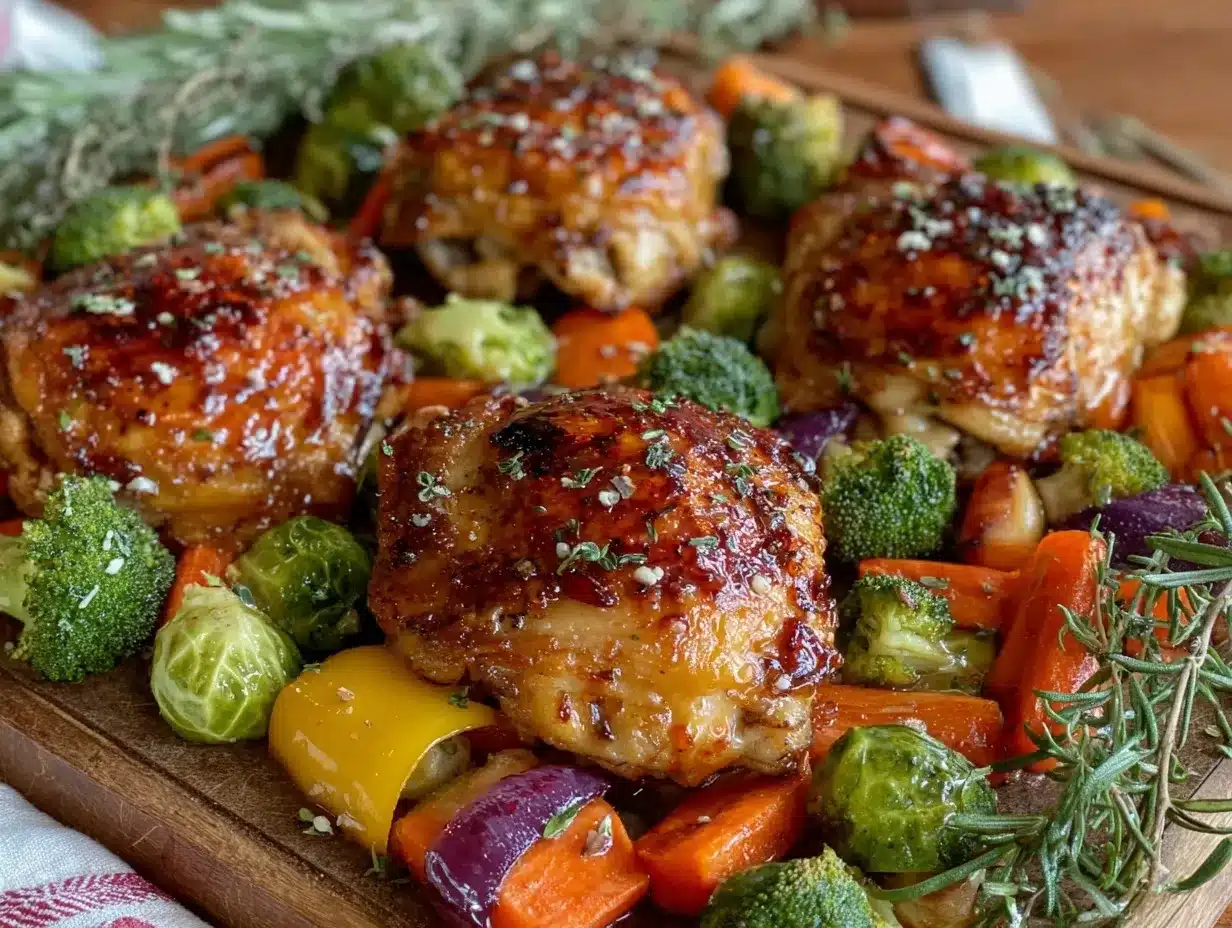 healthy gestational diabetes sheet pan chicken and veggies preparation steps