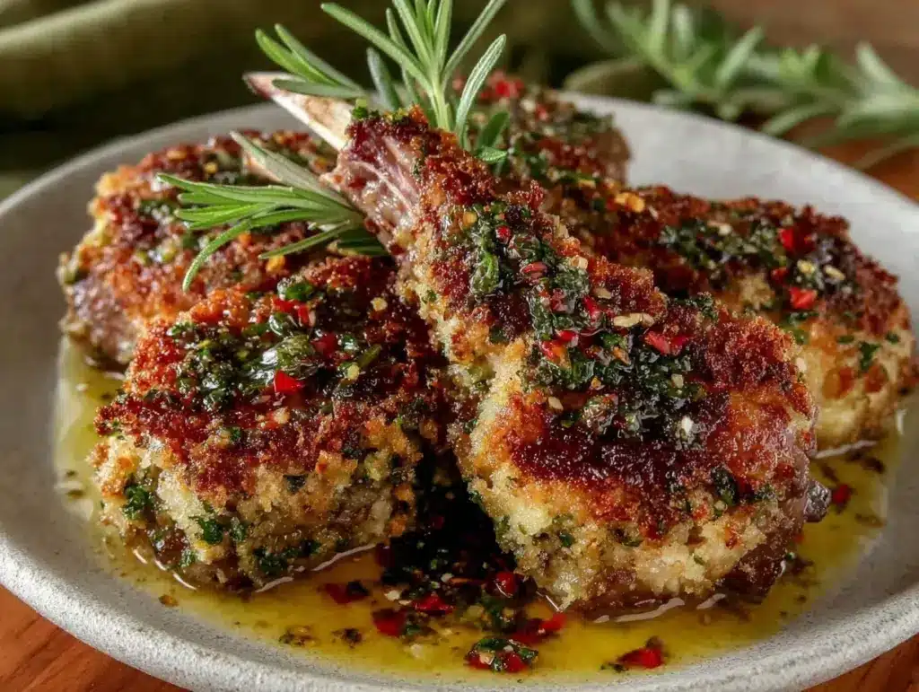 herb crusted lamb chops - featured image
