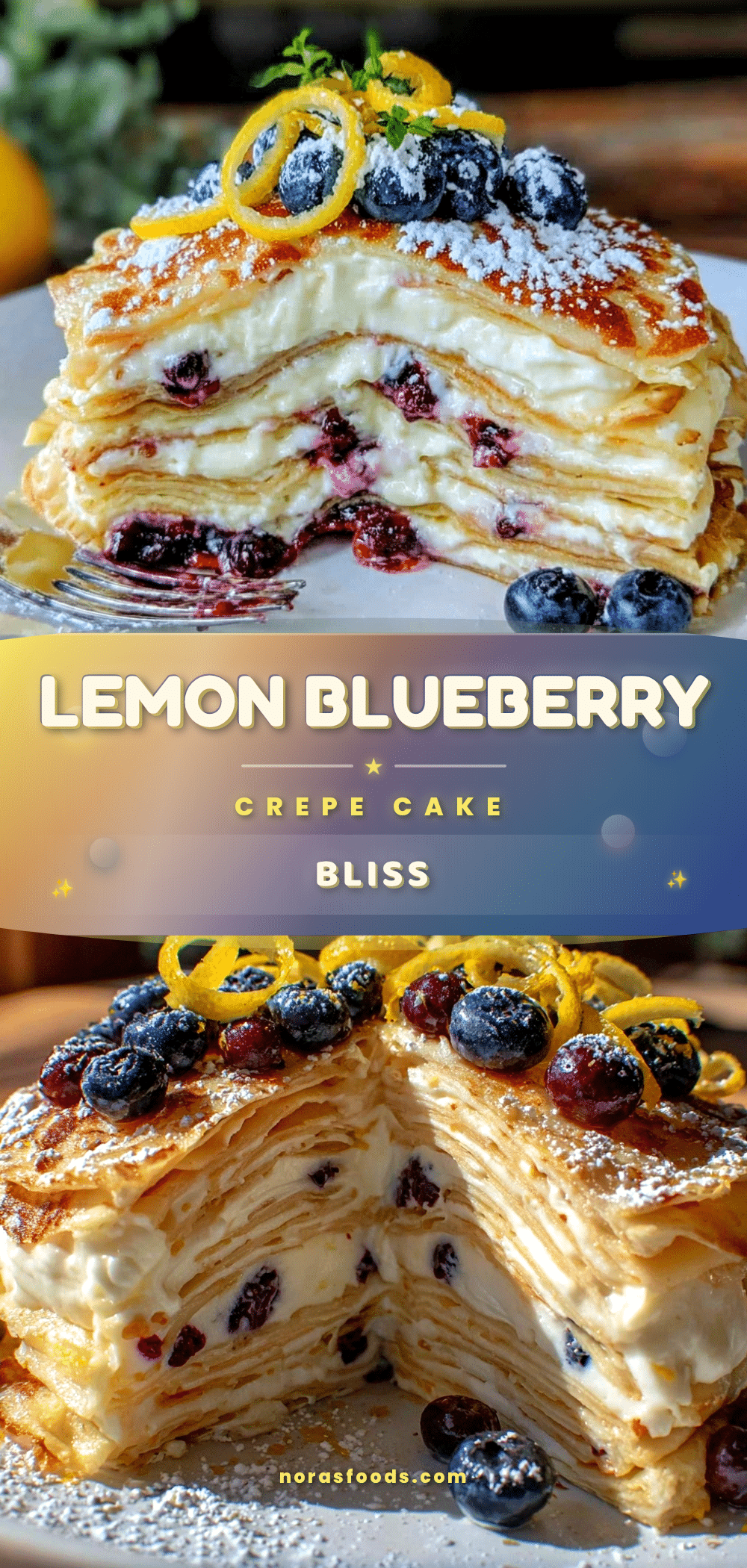 lemon blueberry crepe cake recipe