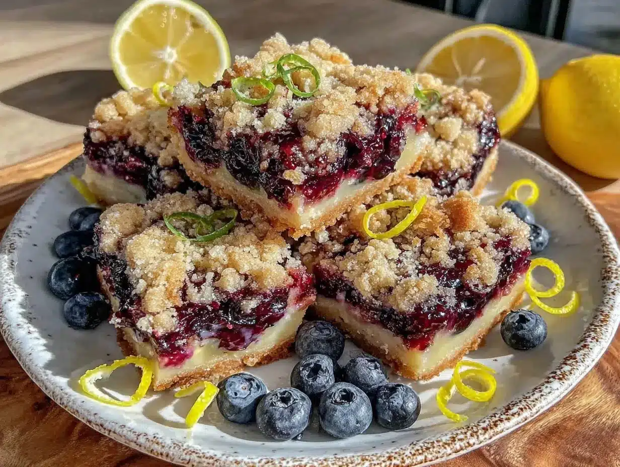 lemon blueberry crumble bars preparation steps