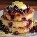 lemon blueberry ricotta pancakes - featured image