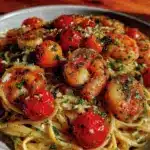 lemon garlic shrimp linguine - featured image