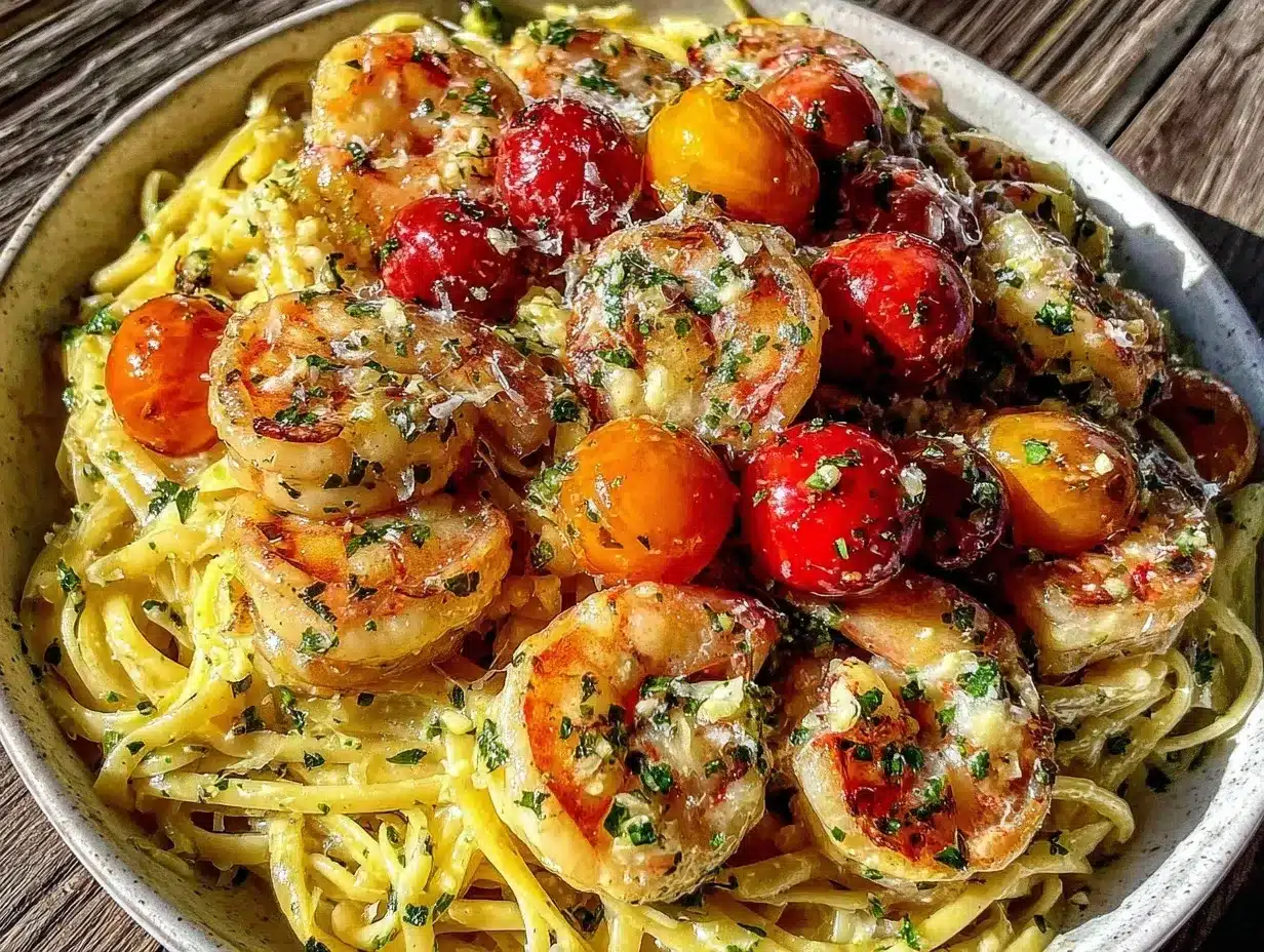 lemon garlic shrimp linguine preparation steps