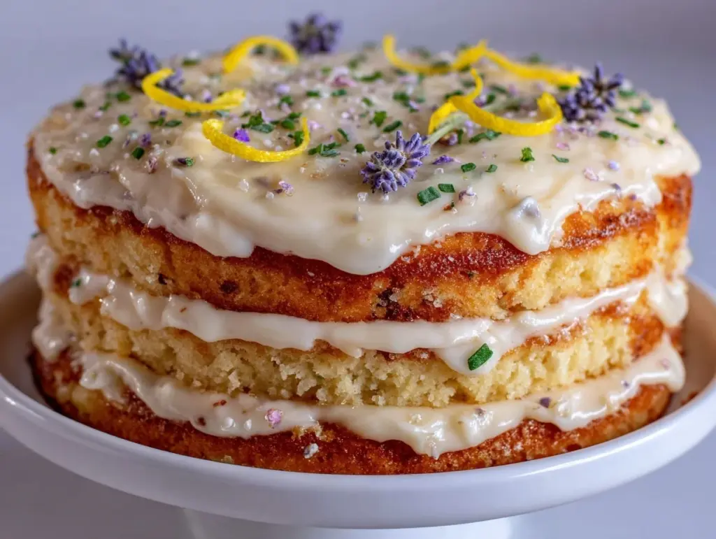 lemon lavender layer cake - featured image