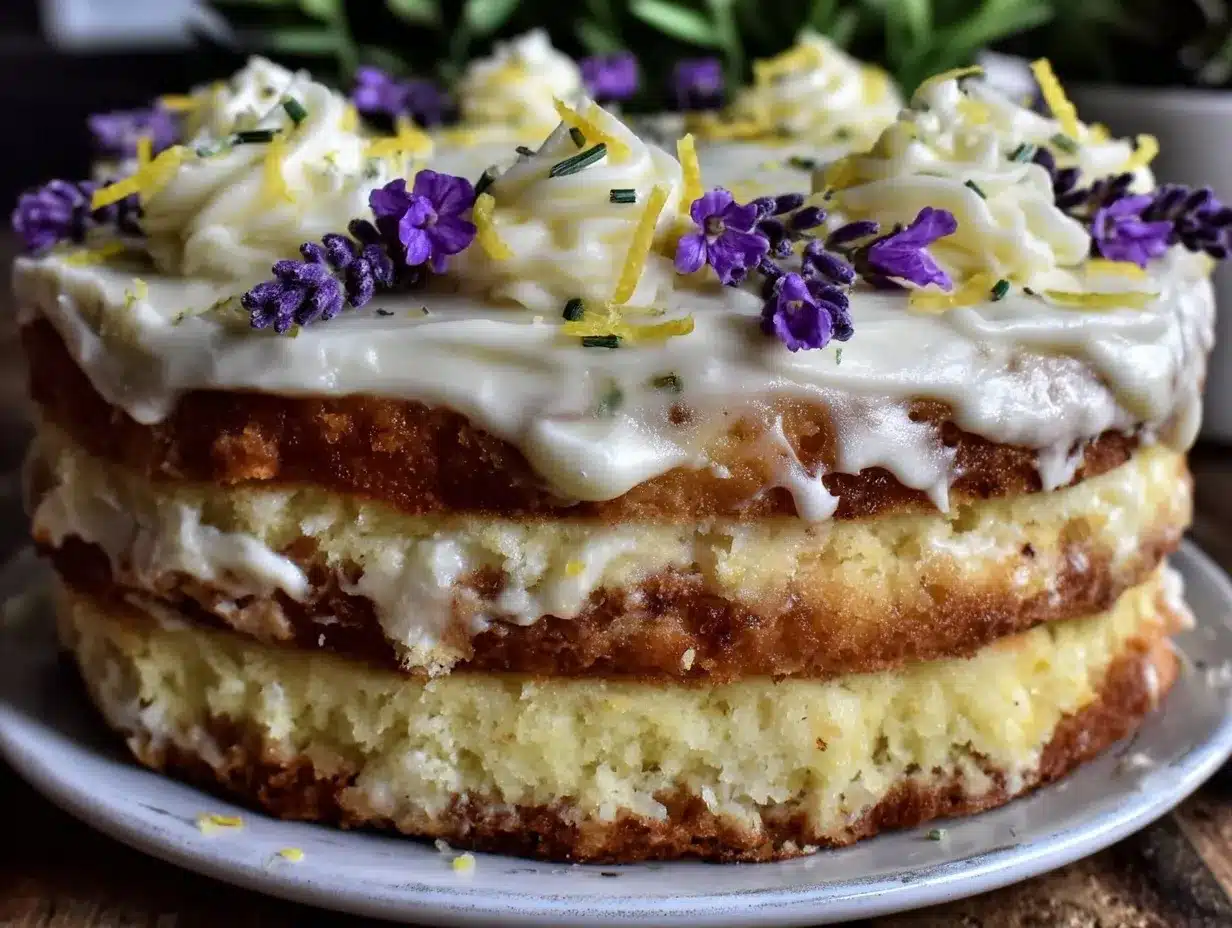 lemon lavender layer cake preparation steps
