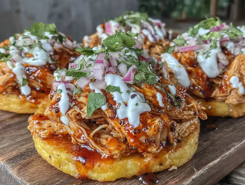 mango habanero chicken tostadas - featured image