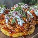 mango habanero chicken tostadas - featured image