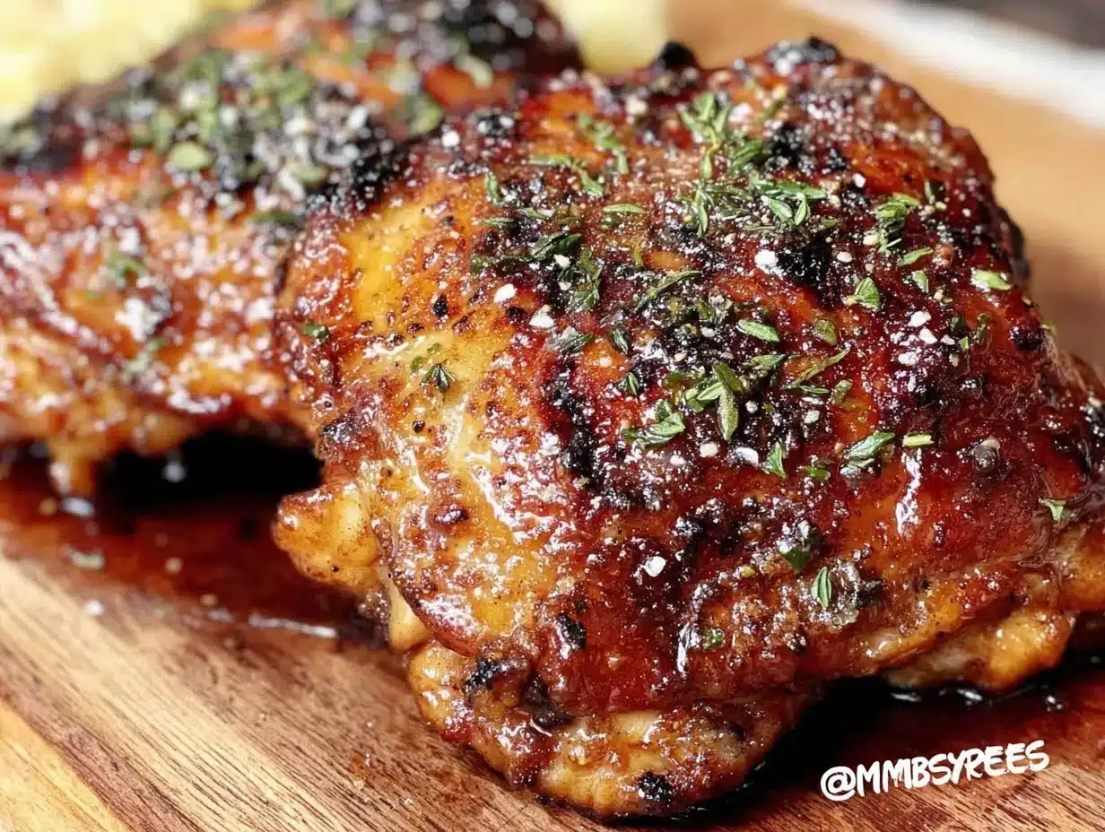 maple bourbon glazed grilled chicken thighs preparation steps