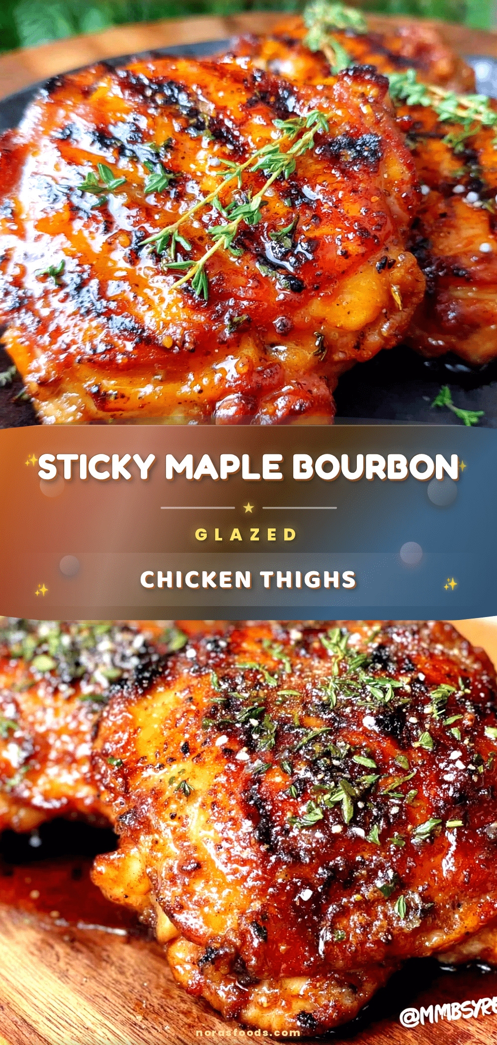 maple bourbon glazed grilled chicken thighs recipe