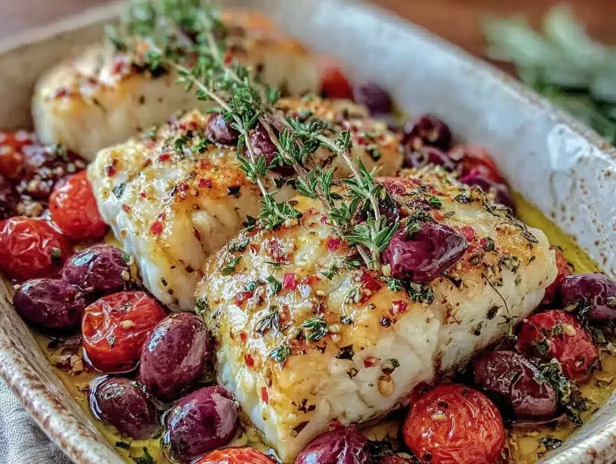 Mediterranean baked cod preparation steps
