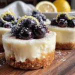 mini lemon blueberry cheesecakes - featured image