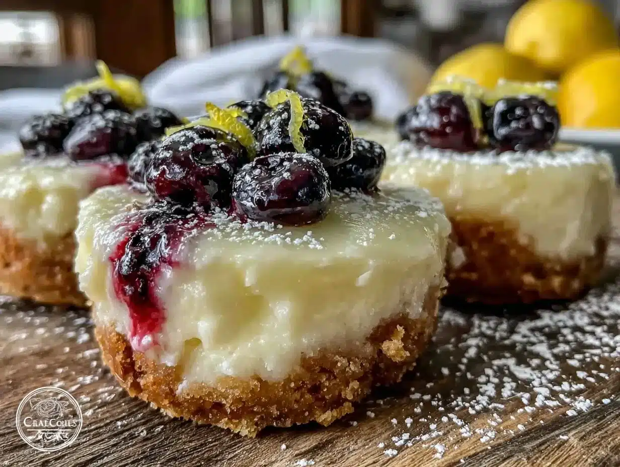 mini lemon blueberry cheesecakes preparation steps