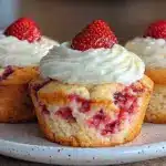 mini strawberry earthquake cupcakes - featured image