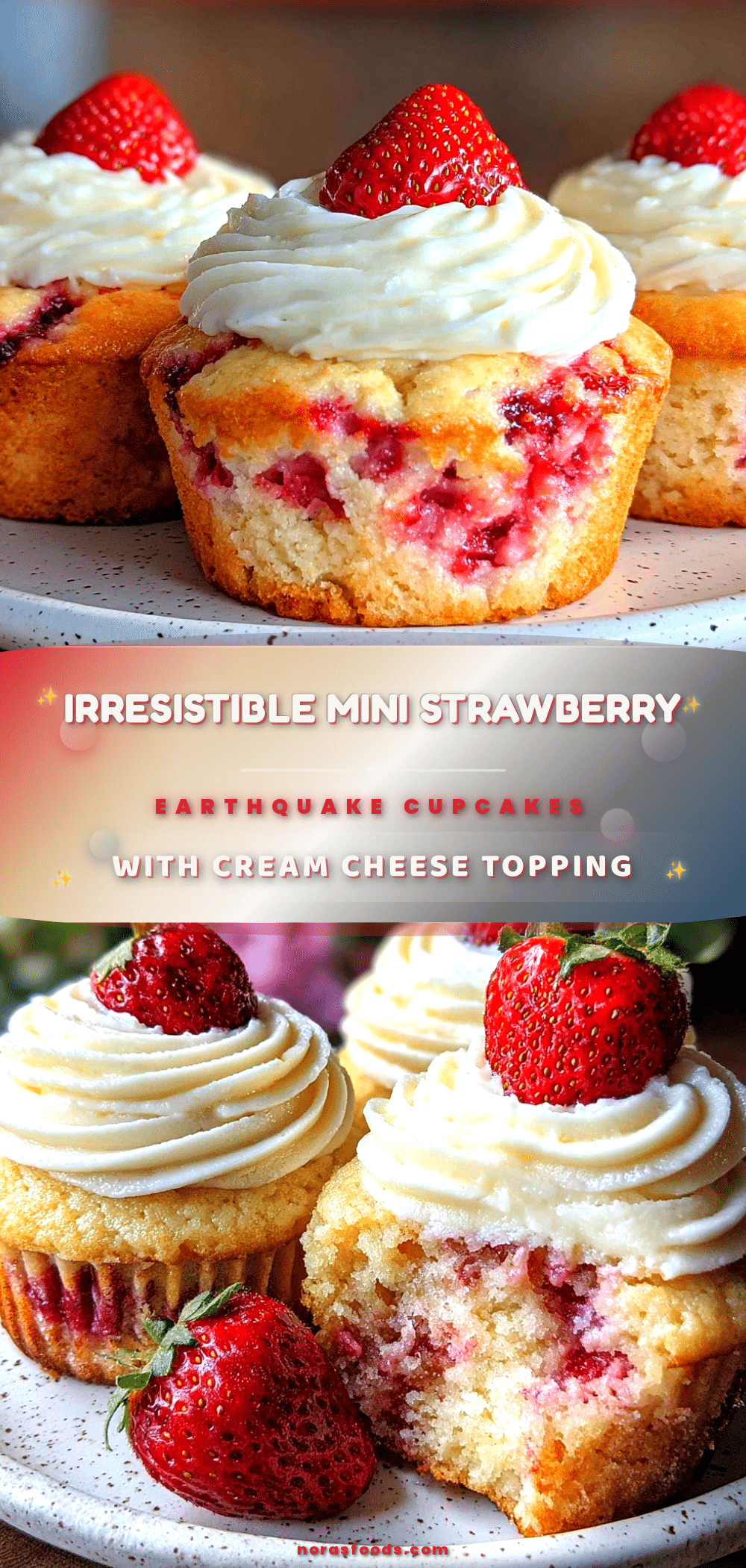 mini strawberry earthquake cupcakes recipe