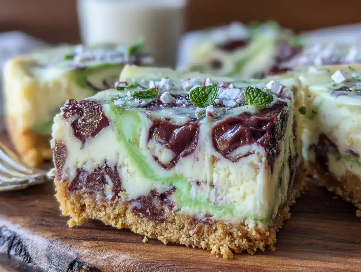 mint chocolate chip shamrock shake cheesecake bars preparation steps