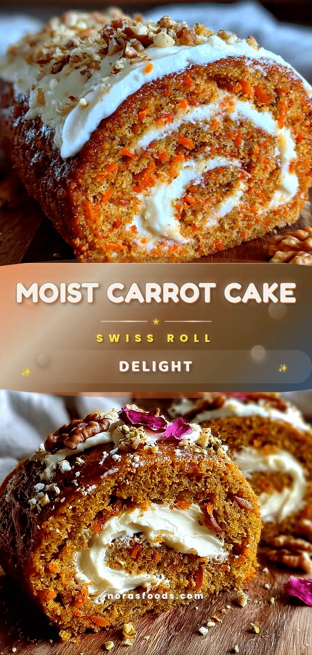 moist carrot cake swiss roll recipe