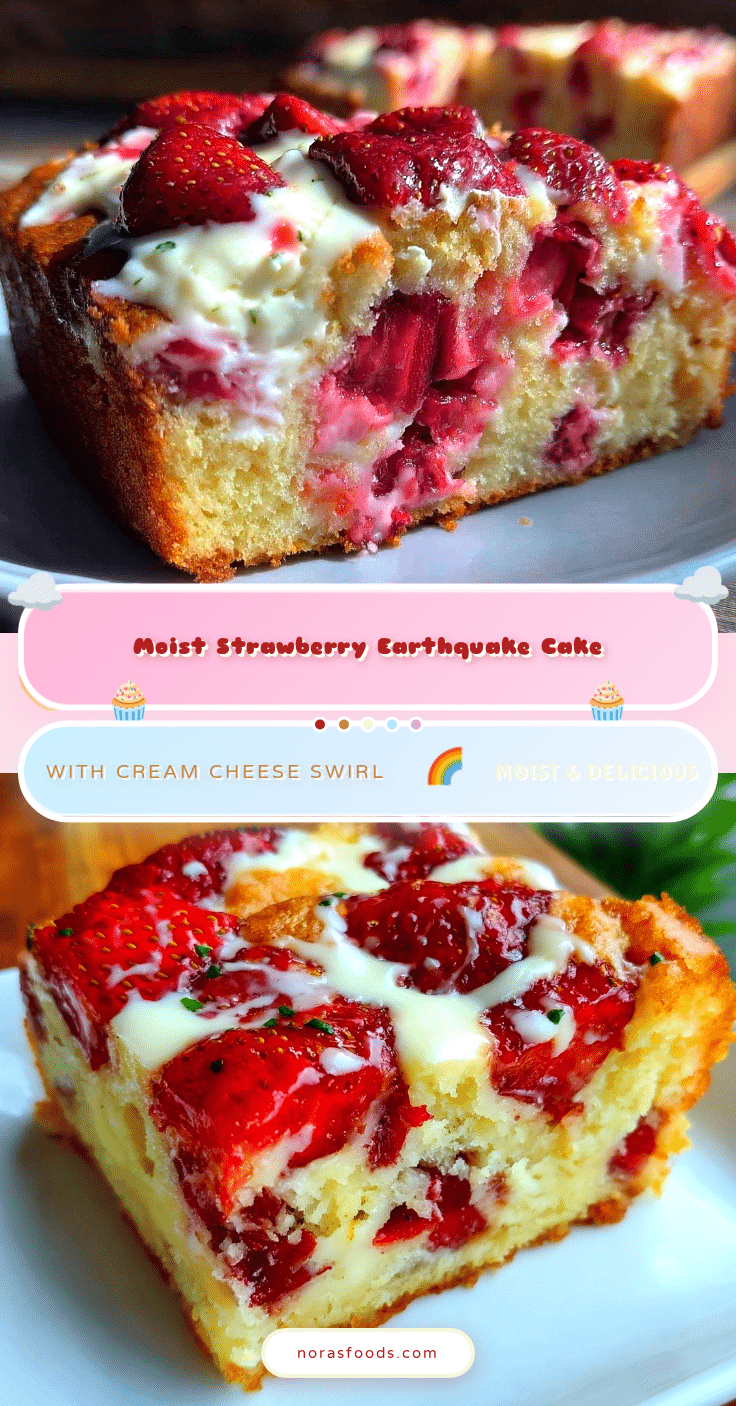 moist strawberry earthquake cake recipe