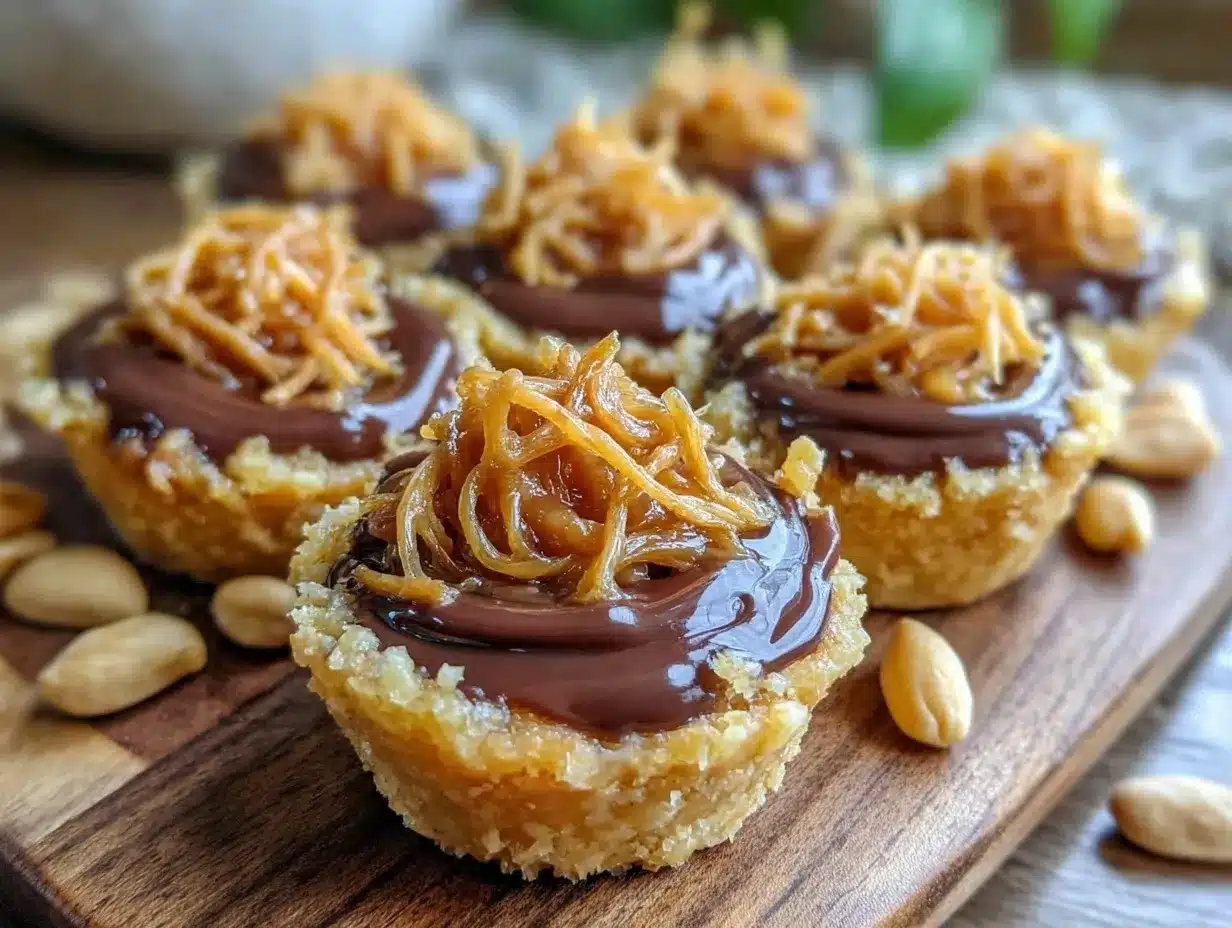 no-bake birds nest chocolate peanut butter cups preparation steps