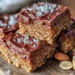 no bake chocolate peanut butter oat bars - featured image