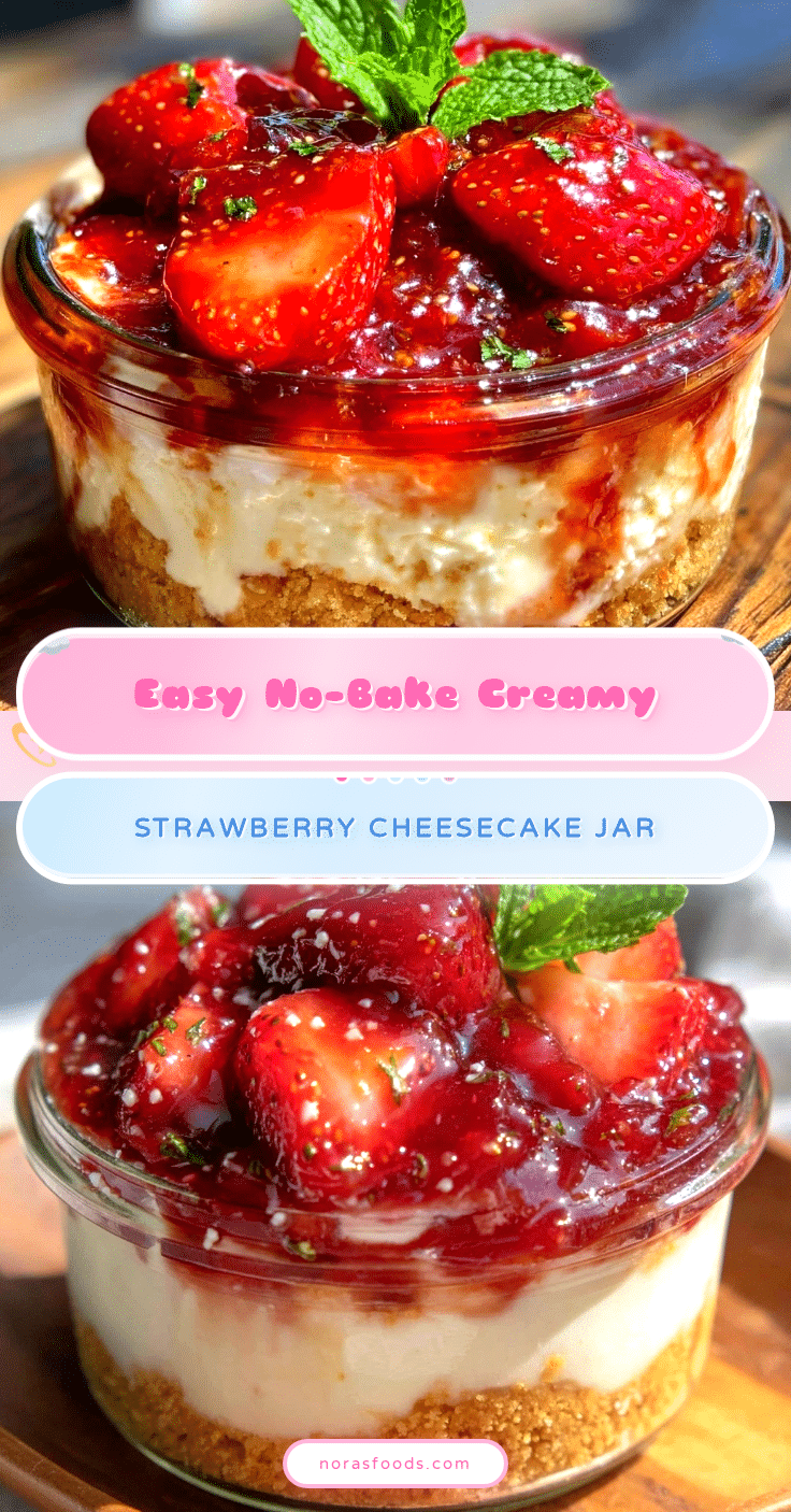 no-bake strawberry cheesecake in a jar recipe