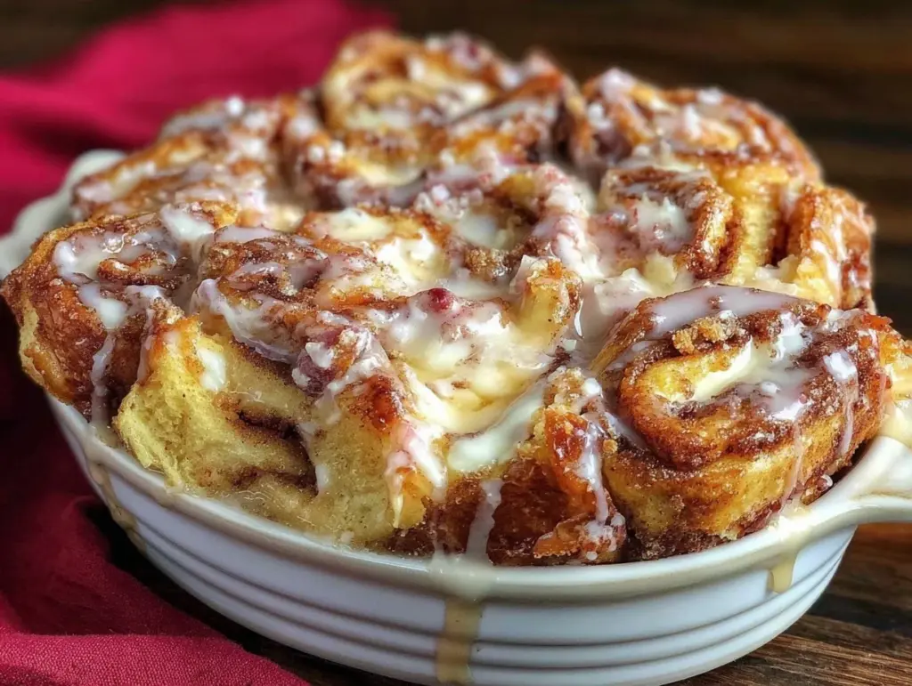 overnight cinnamon roll french toast bake - featured image