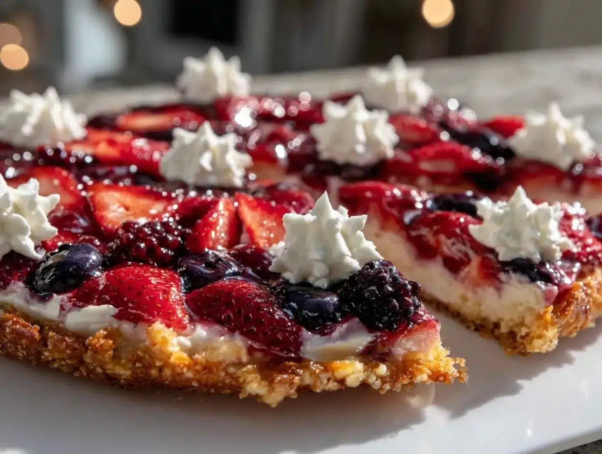 patriotic flag fruit pizza preparation steps
