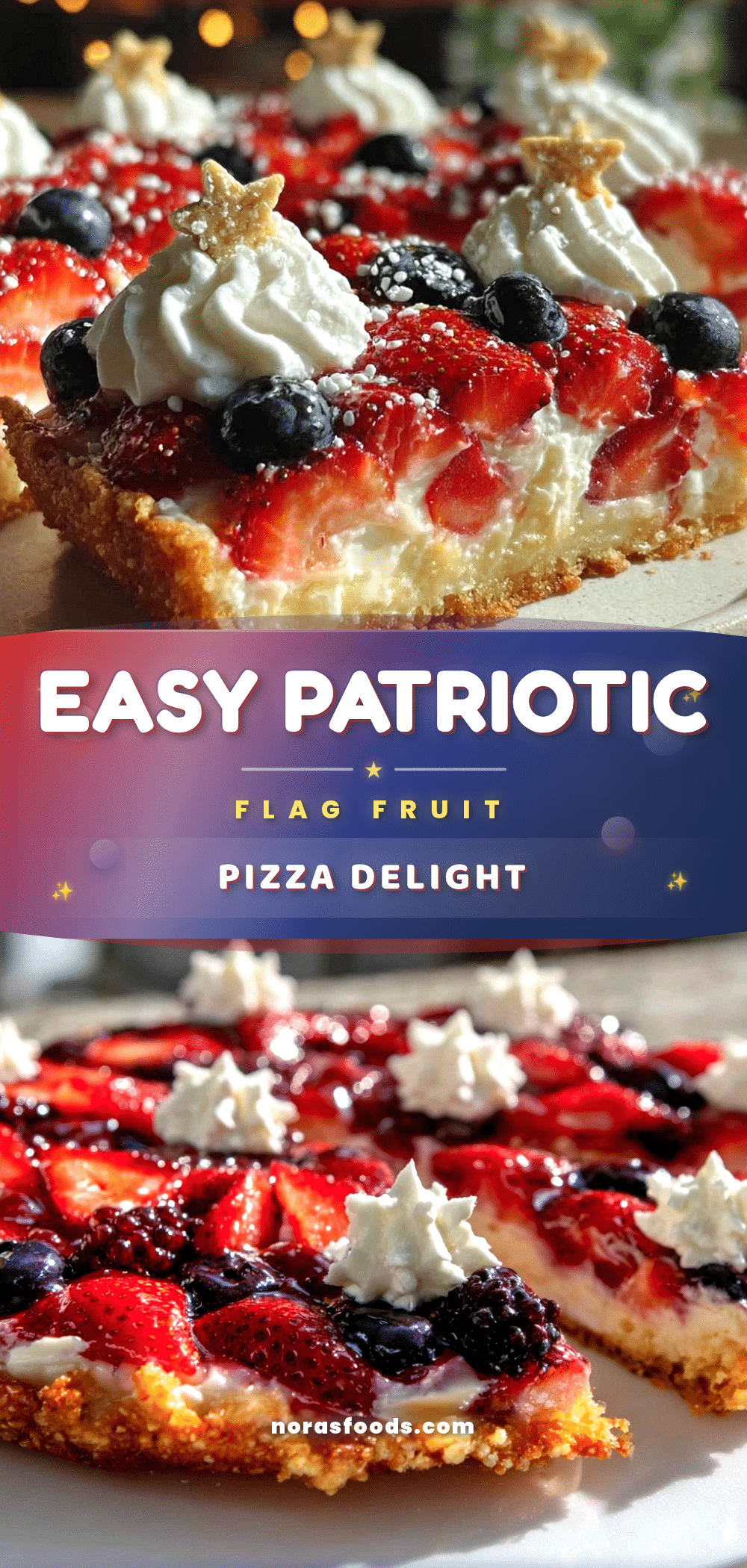 patriotic flag fruit pizza recipe