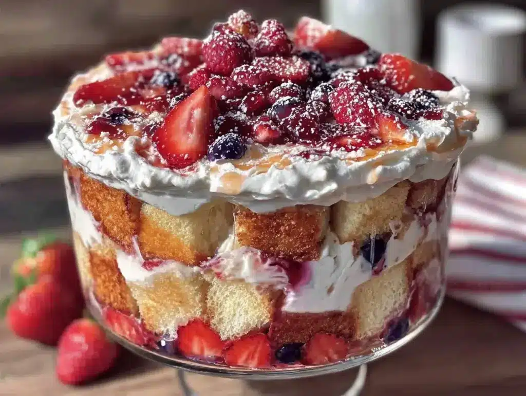 patriotic red white blue trifle - featured image