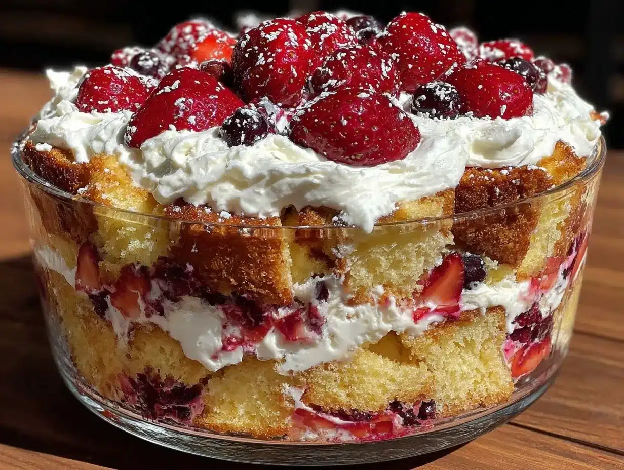 patriotic red white blue trifle preparation steps