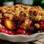 peach cobbler dump cake - featured image