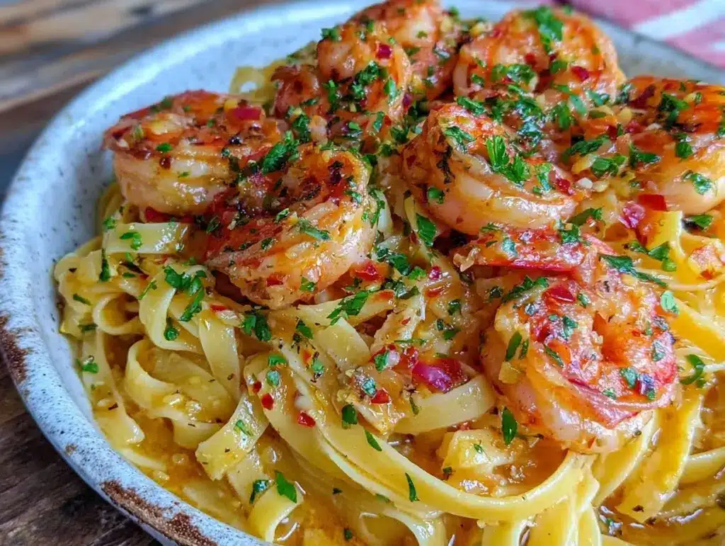 quick garlic butter shrimp pasta - featured image