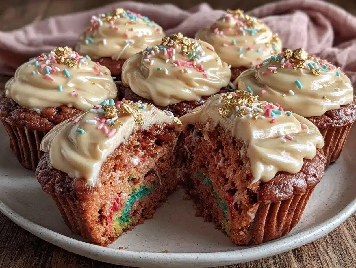 rainbow pot of gold cupcakes preparation steps