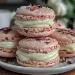 raspberry rose macarons - featured image