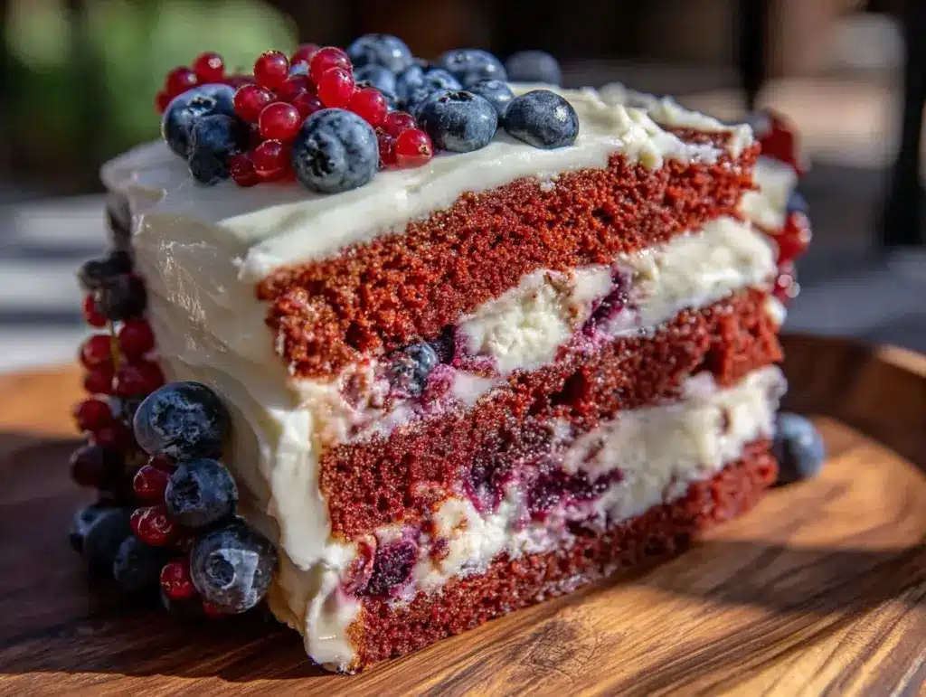 red white blue flag cake - featured image