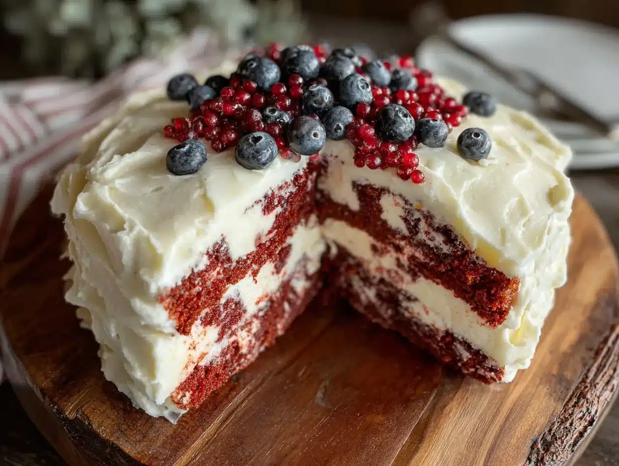 red white blue flag cake preparation steps