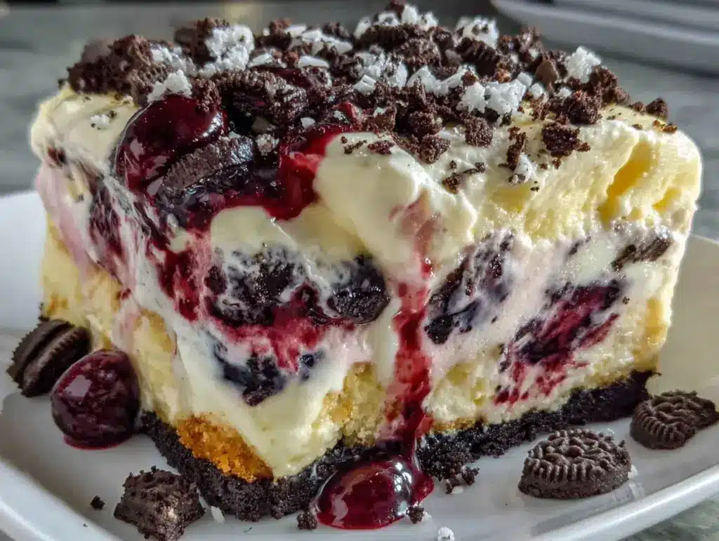 red white blue Oreo ice cream cake - featured image