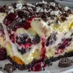 red white blue Oreo ice cream cake - featured image