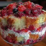 red white blueberry trifle - featured image