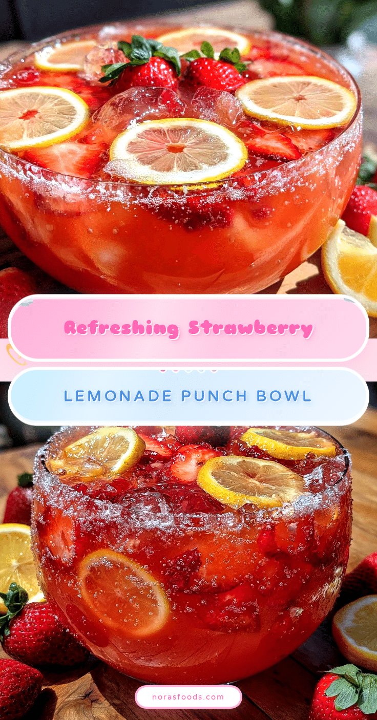 Refreshing Strawberry Lemonade Punch Bowl recipe