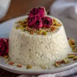 rose water vanilla bean panna cotta - featured image