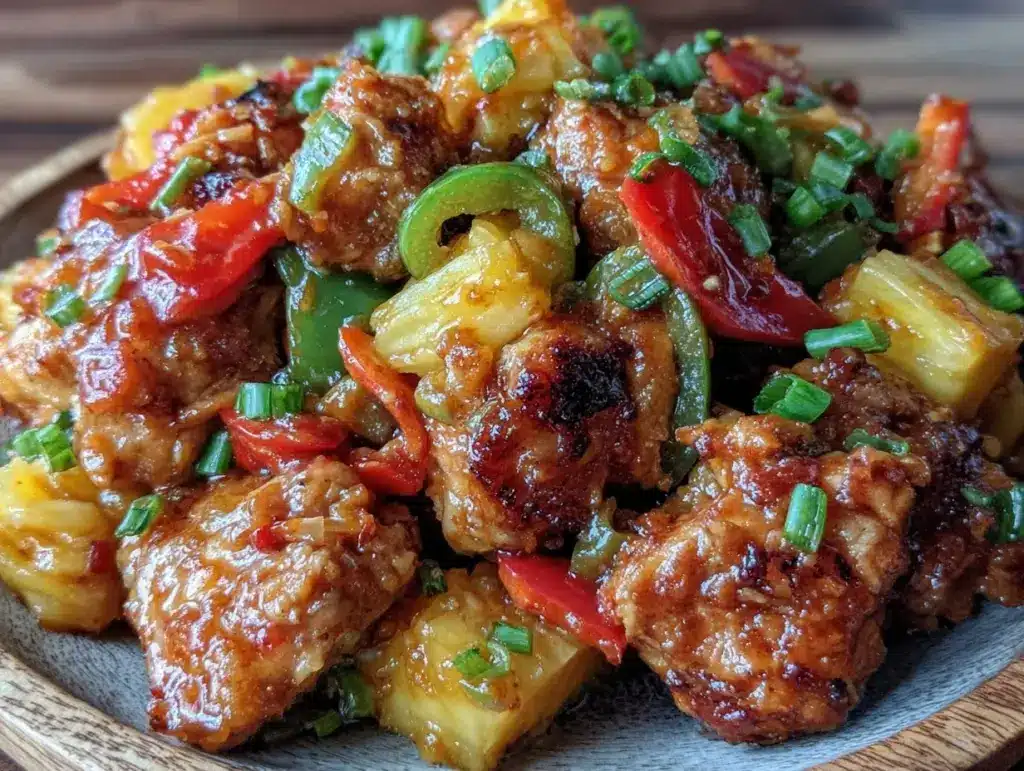 savory crockpot hawaiian chicken - featured image