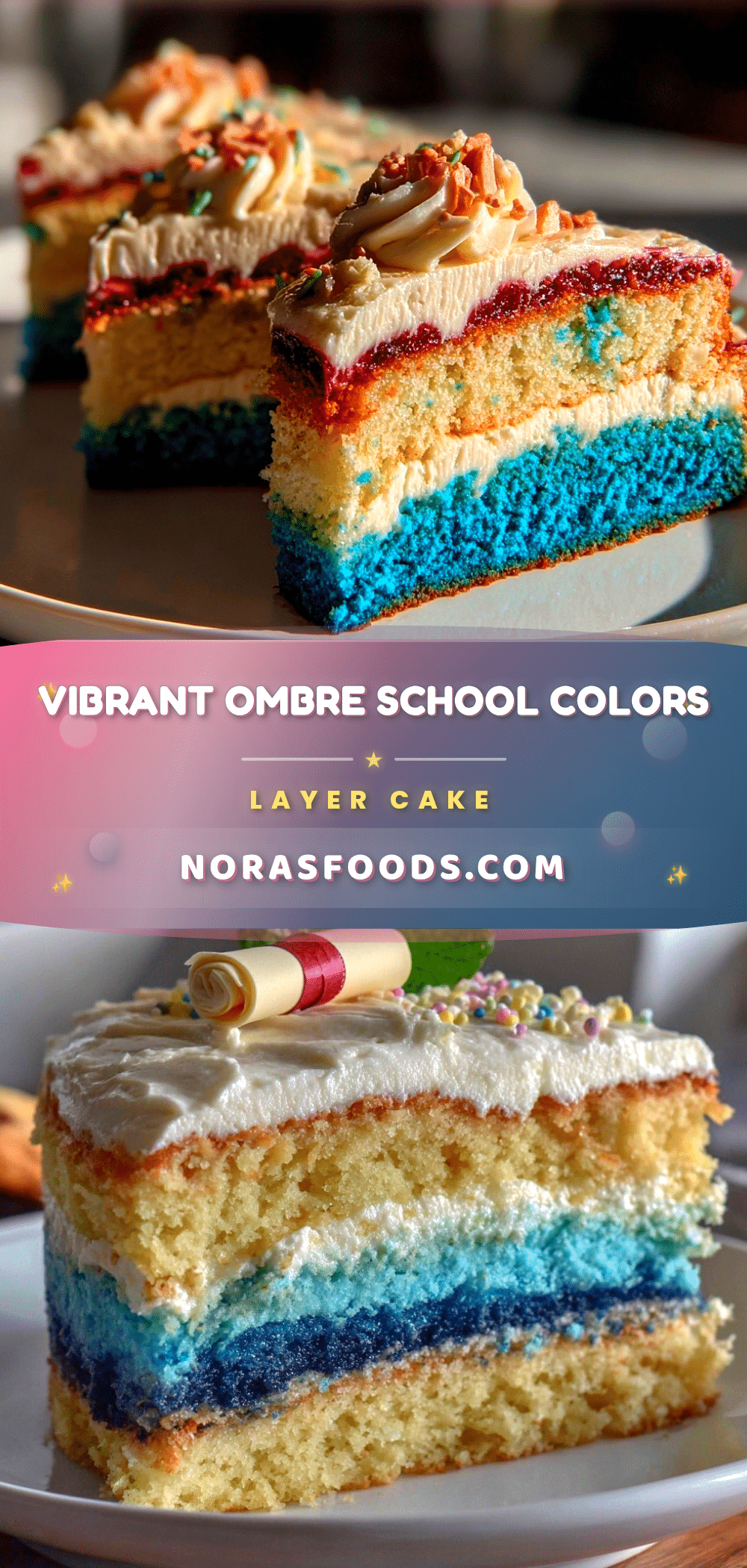 school colors ombre layer cake recipe