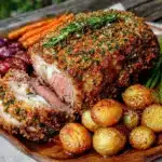 sheet pan herb crusted leg of lamb - featured image