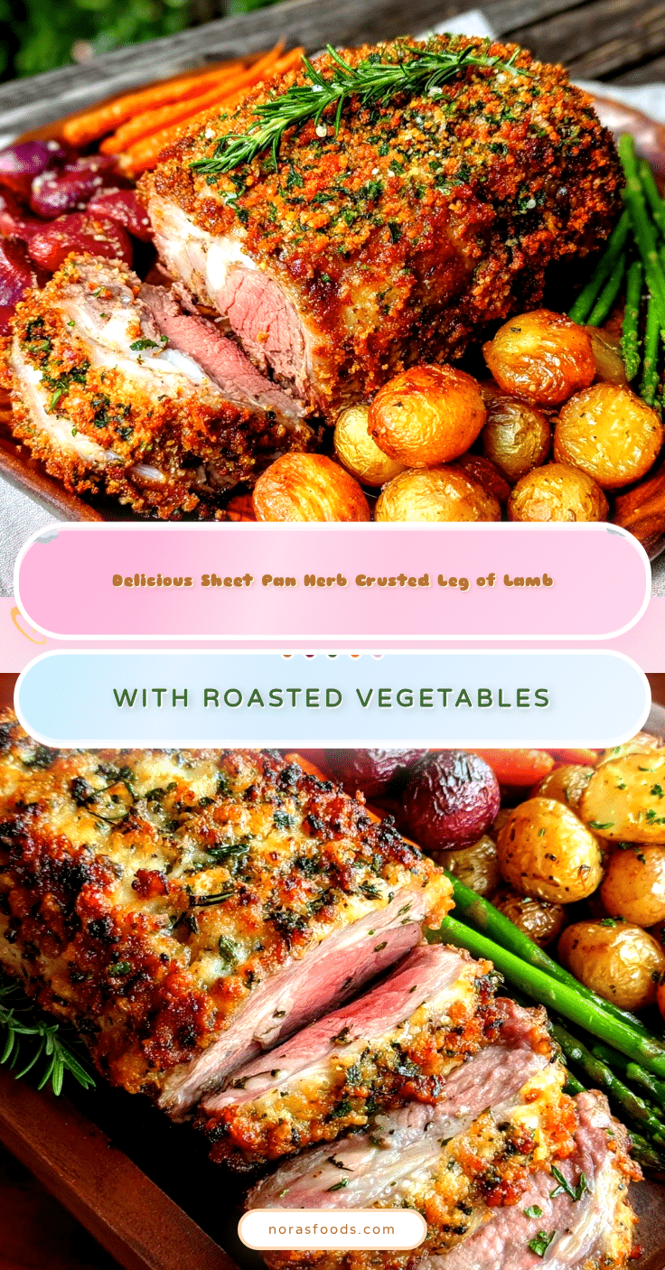 sheet pan herb crusted leg of lamb recipe