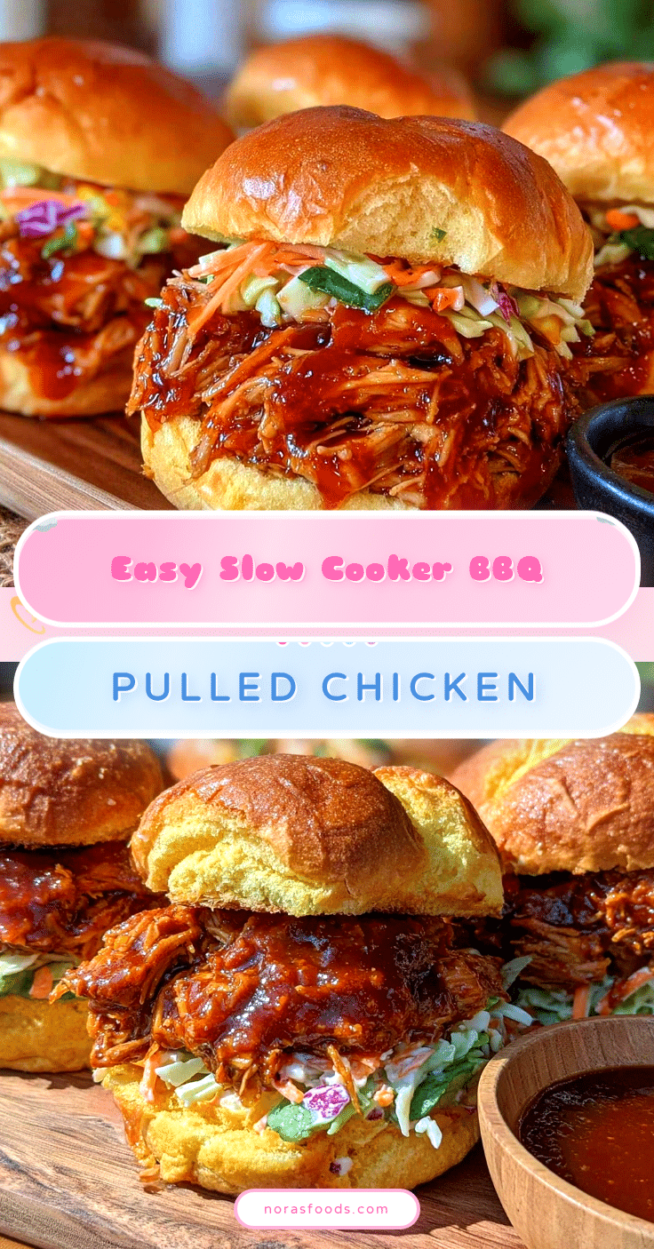 slow cooker BBQ pulled chicken sandwiches recipe