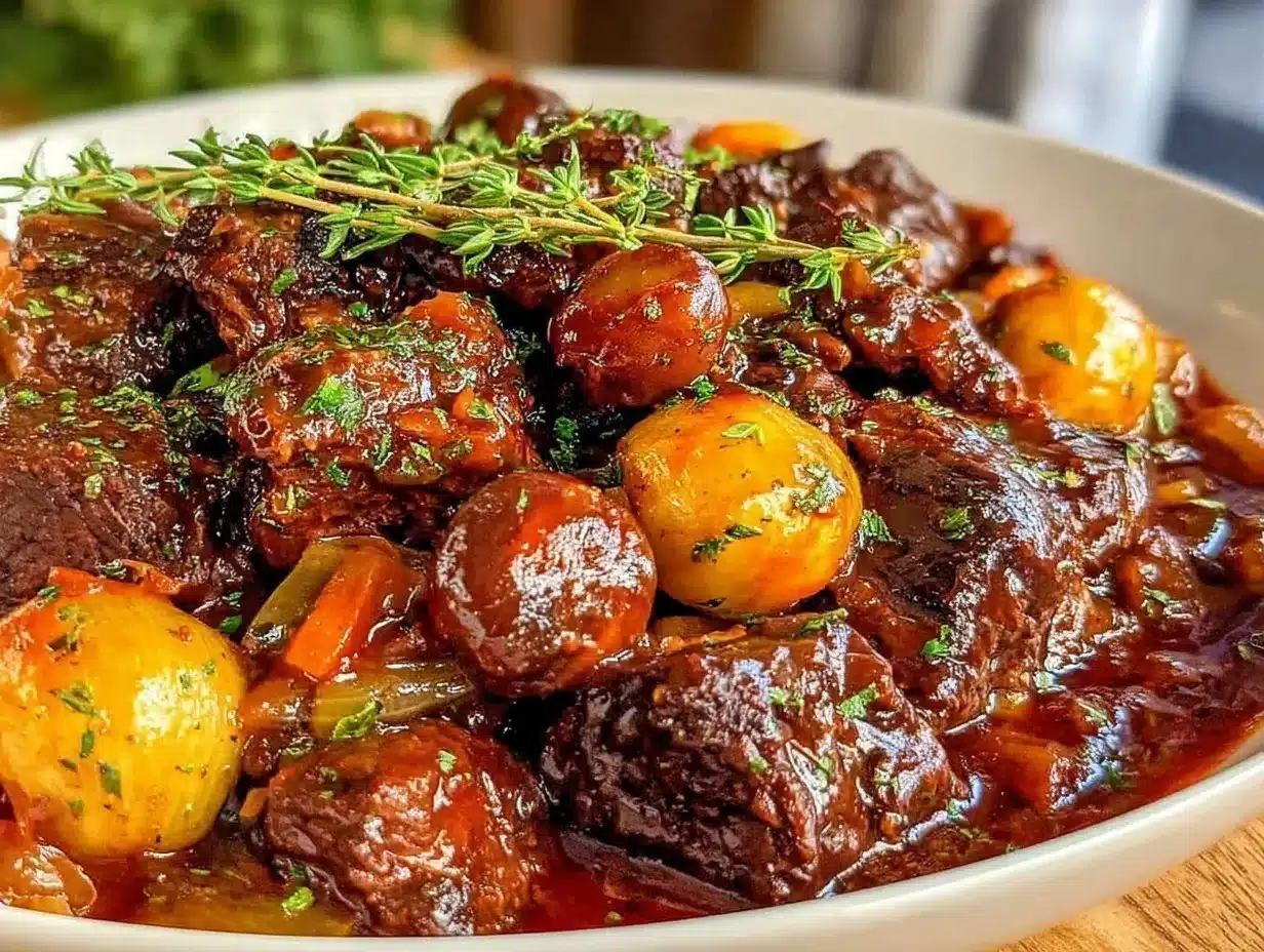 slow cooker beef bourguignon preparation steps